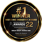 Voted #1 Best Celebrant 2022 Gold Coast + Scenic Rim Wedding Industry Awards 
